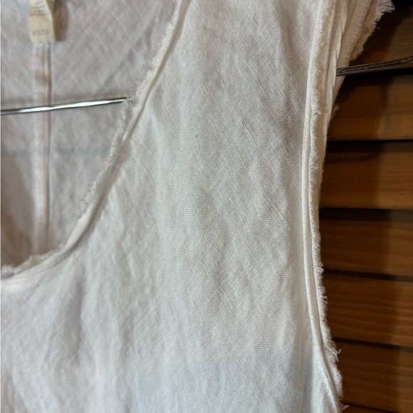 100% Organic Linen White Sleeveless Dress - Picture 4 of 7